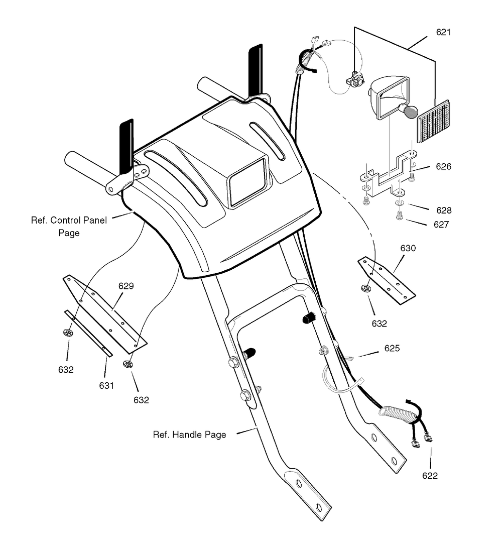 Headlight Diagram and Parts List for 1695373-6271200X43 2007 Briggs and Stratton Snow Blower